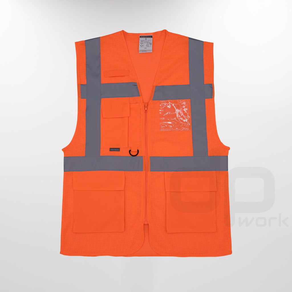 PORTWEST EXECUTIVE ATENE MESHAIR HI-VIS WORK VEST